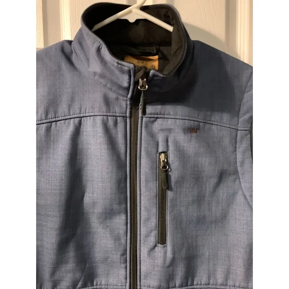 King Ranch Mens Field Vest Size XL Blue Workwear Western Fleece Lined Full Zip